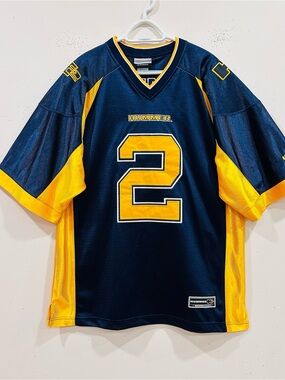Vintage Hummer H2 Football Jersey XL Blue Gold Embroidered GM Promo Y2K Mesh